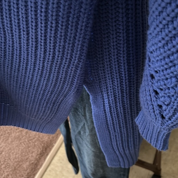 Oversized Blue Women's Sweater Cardigan - Picture 5 of 9
